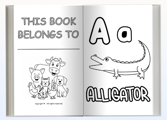 animals alphabet coloring book for kids